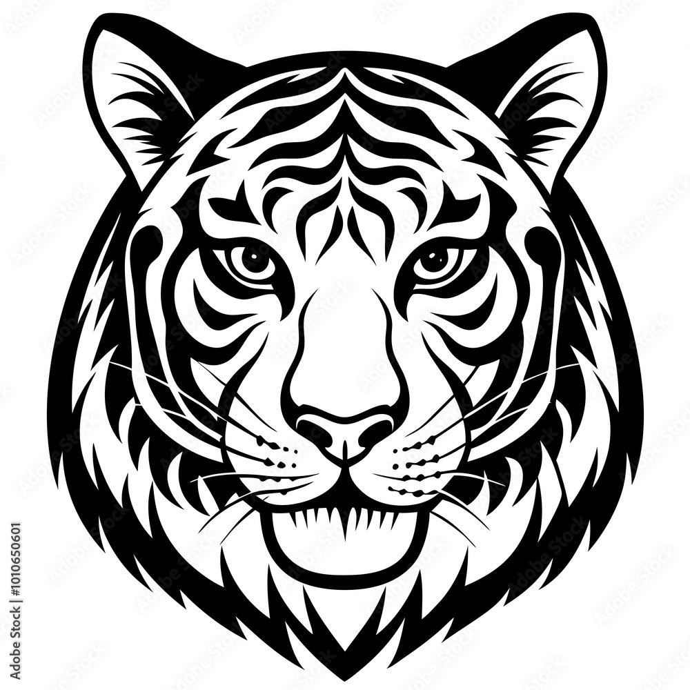 tiger head silhouette tiger head silhouette