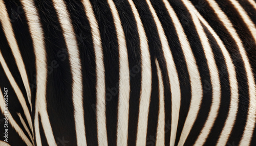 Macro view of a zebra s stripes  showcasing the intricate patterns and the fine details of the fur and skin texture.