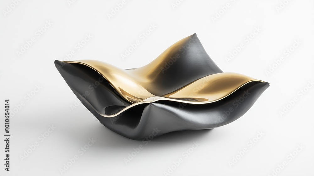 Abstract Bronze Sculpture in Gold and Black - Modern Art Design Abstract Bronze Sculpture in Gold and Black - Modern Art Design