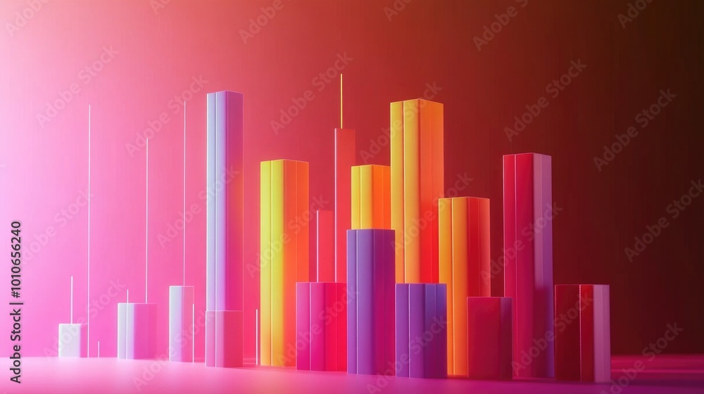 Colorful Abstract Bar Graph Visualization Colorful Abstract Bar Graph Visualization