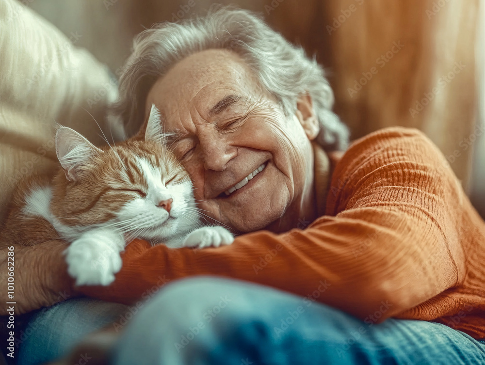 person stroking their cat person stroking their cat