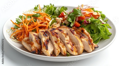 Grilled Chicken with Fresh Vegetables and Salad