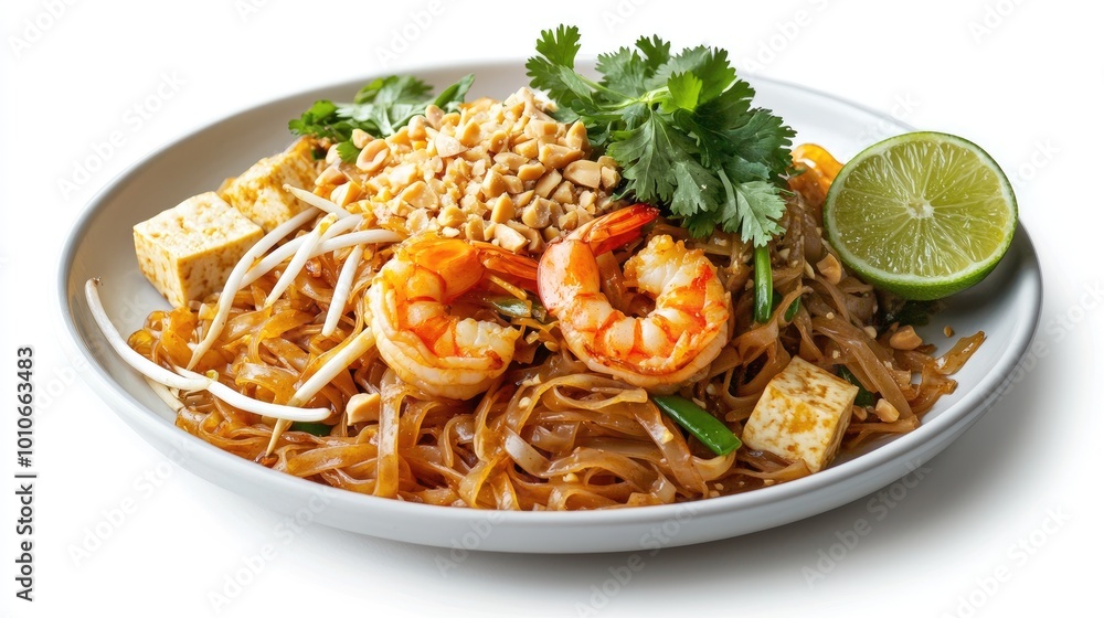 Delicious Shrimp Pad Thai with Fresh Ingredients Delicious Shrimp Pad Thai with Fresh Ingredients