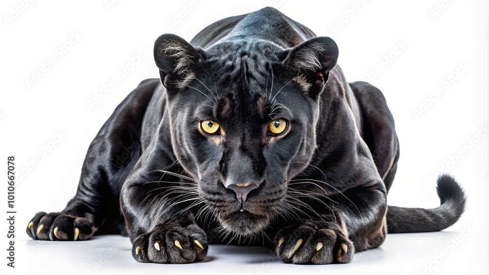 Fierce Panther Crouching in Ready Position Fierce Panther Crouching in Ready Position