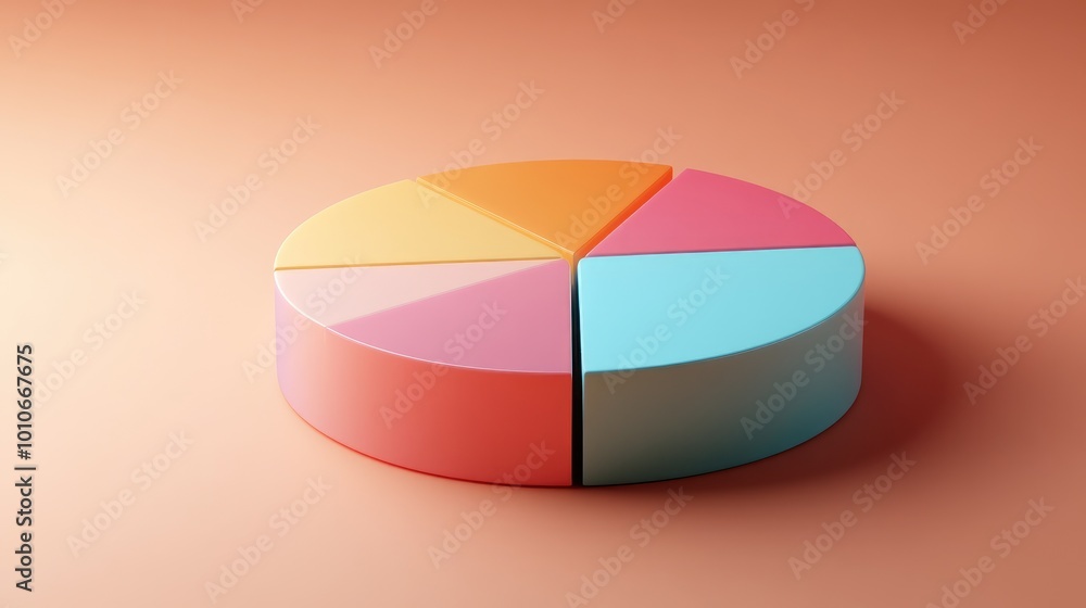 Obraz premium Colorful Pie Chart on a Smooth Background