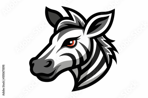 Zebra head mascot design vector illustration photo