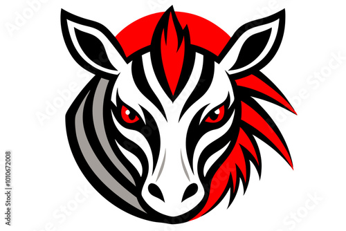 Zebra head mascot design vector illustration photo