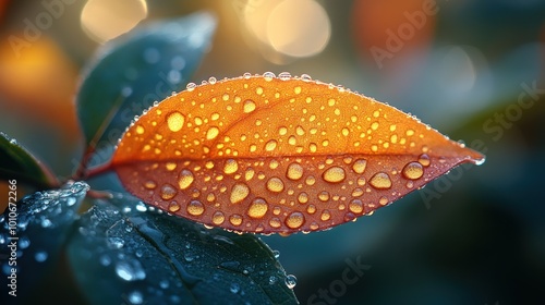 Dewdrops on a Leaf