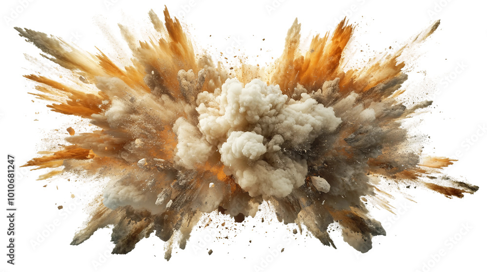 Dramatic Explosion with Fire Smoke and Debris Creating a Powerful Visual Impact Dramatic Explosion with Fire Smoke and Debris Creating a Powerful Visual Impact