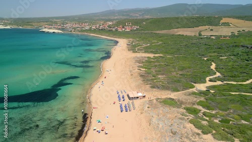 Beach, Tropical Paradise Unspoiled in Croatia Beach Bar, Transparent, Turquoise Blue Aerial Views with Drone