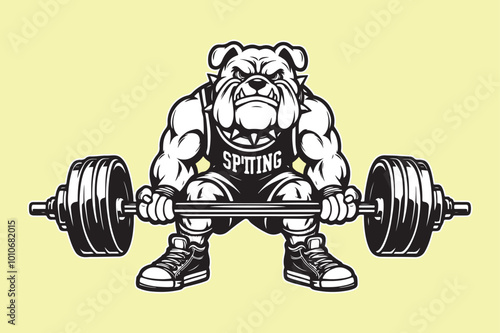 wolf body builder sports mascot