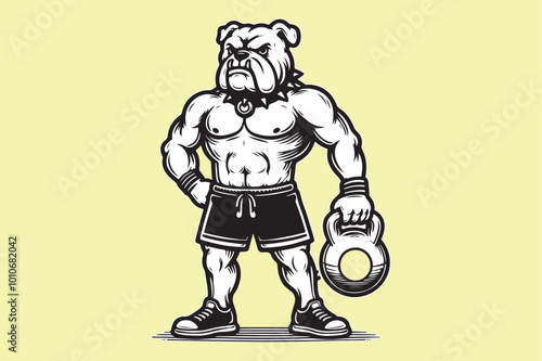 wolf body builder sports mascot