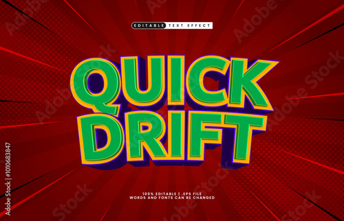 quick drift editable text effect with a drift and race text style