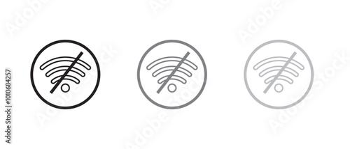 no internet connection icon set. no wi-fi icon. no signal icon collections symbol sign, vector illustration