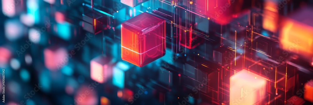 AI-generated data arrays visualized in 3D