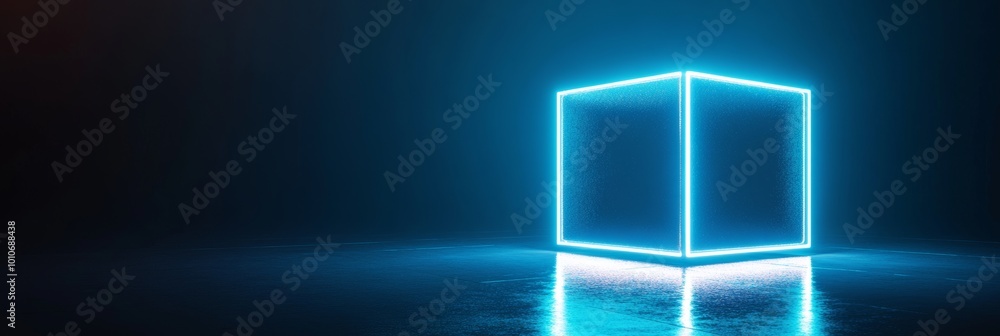 Abstract floating geometric cube made of synthetic 3D blocks Abstract floating geometric cube made of synthetic 3D blocks