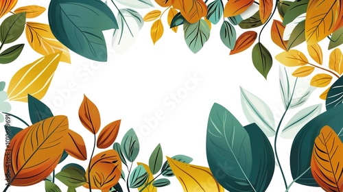 nature background foliage with watercolor style
