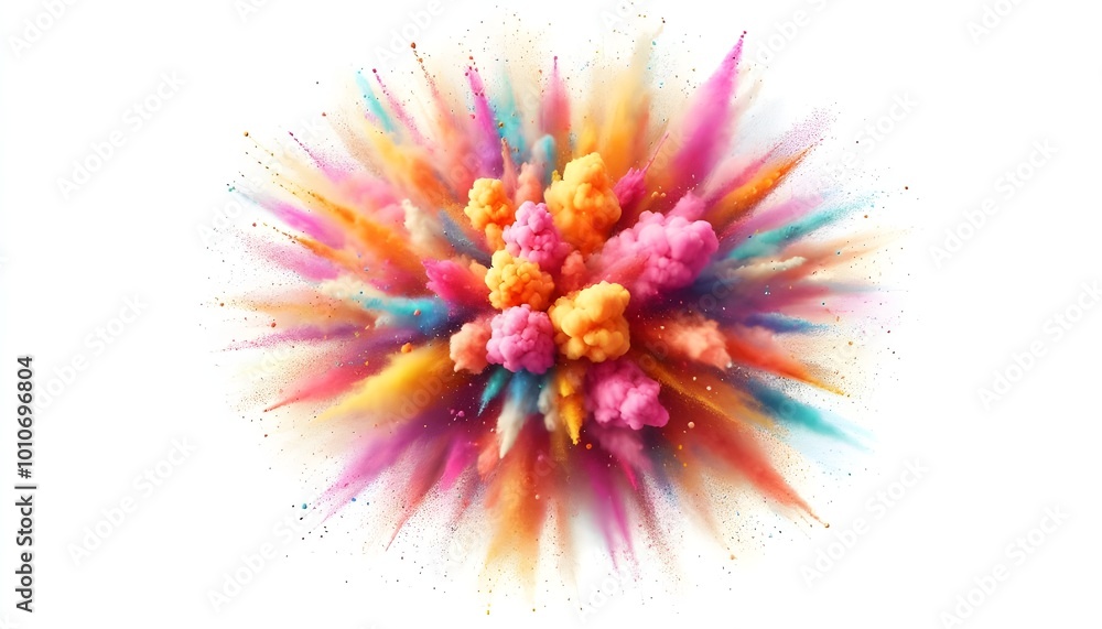 PNG Colorful powder explosion on white PNG Colorful powder explosion on white