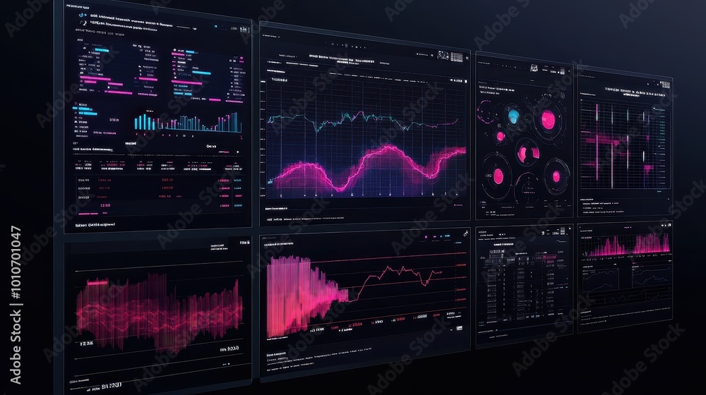 Colorful Financial Data Visualizations on Multiple Screens Colorful Financial Data Visualizations on Multiple Screens