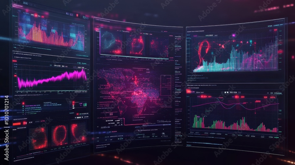 Dynamic Financial Data Visualization in Futuristic Interface Dynamic Financial Data Visualization in Futuristic Interface