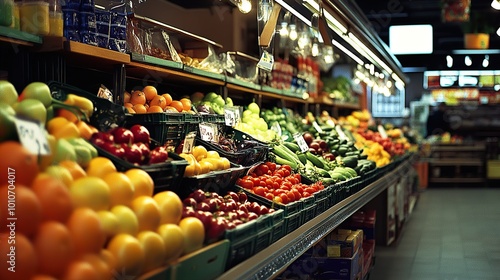 Vibrant Produce Display in a Market Stall