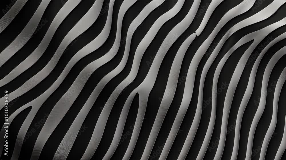 A close-up shot of a black and white striped pattern A close-up shot of a black and white striped pattern