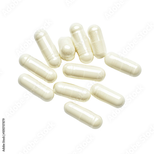 Assorted Dietary Supplements in Capsule Form on a Surface.