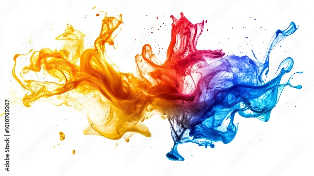 Vibrant Multicolor Paint Splash Abstract Composition Vibrant Multicolor Paint Splash Abstract Composition