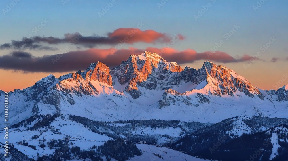 Majestic Mountain Peaks at Sunset Majestic Mountain Peaks at Sunset