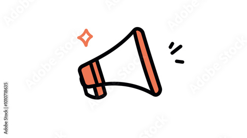 Trendy Thin Line Megaphone Icon for Announcements, Marketing, and Communication Designed with Minimalist Style and Modern Aesthetics