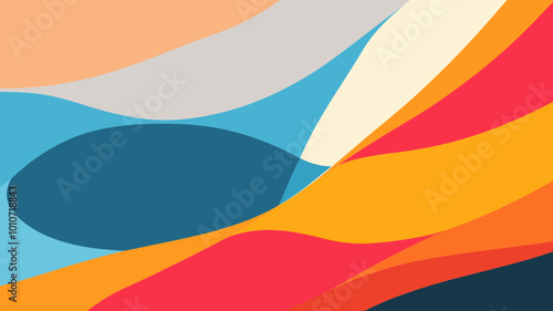 Vibrant Abstract Waves with Bold Colors for Creative Backgrounds and Design Projects