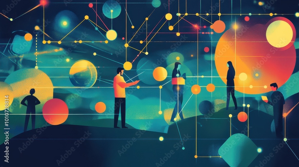 Vibrant Connections: A Cosmic Visualization of the Digital Age Vibrant Connections: A Cosmic Visualization of the Digital Age