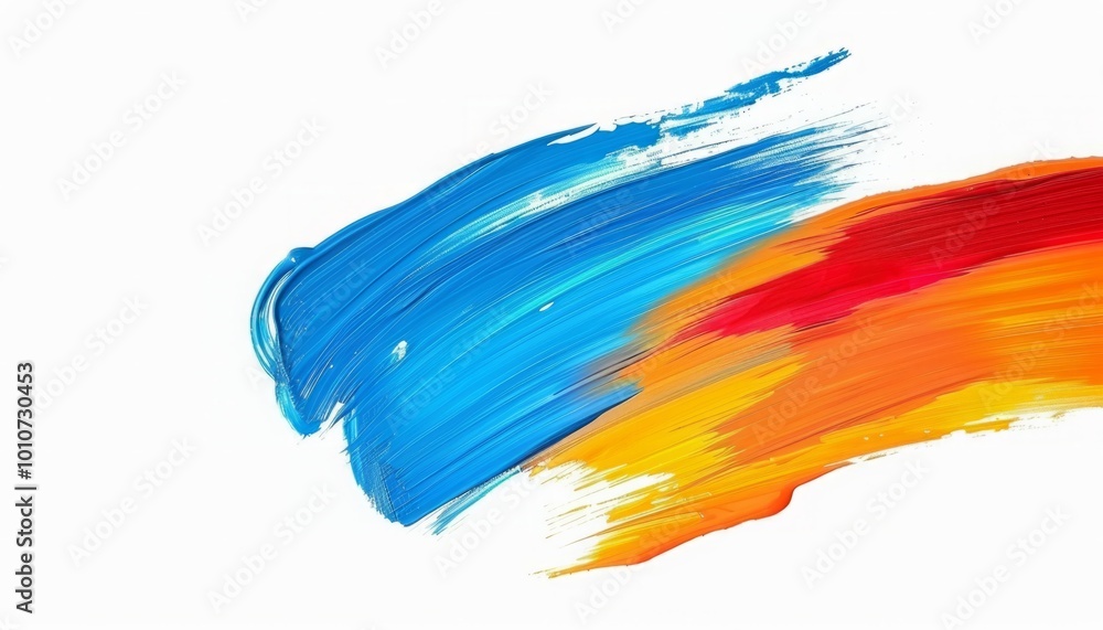 Brush with vibrant color paint creating a stroke on a clean white background, showcasing the artistry of painting. This image captures the essence of creativity and artistic expression Brush with vibrant color paint creating a stroke on a clean white background, showcasing the artistry of painting. This image captures the essence of creativity and artistic expression
