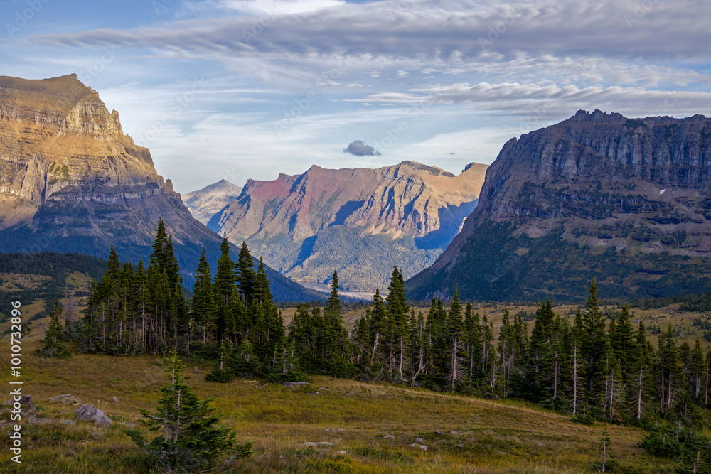 Mountainous landscape in Glacier National Park Mountainous landscape in Glacier National Park