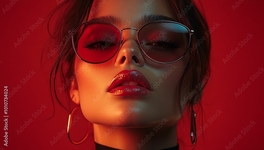 A woman with a dramatic smoky eye, slickedback hair, and bold accessories, striking a fierce pose A woman with a dramatic smoky eye, slickedback hair, and bold accessories, striking a fierce pose