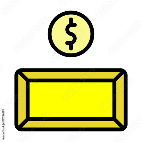 Dold Ingot Vector Filled Icon Design