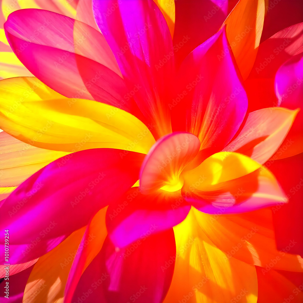 Obraz premium Vibrant Explosion of Abstract Petals A Colorful Art Piece