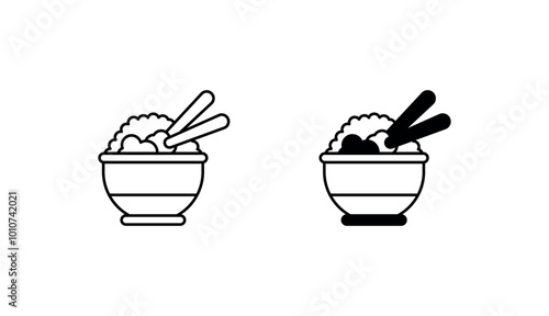 Bowls icon design with white background stock illustration