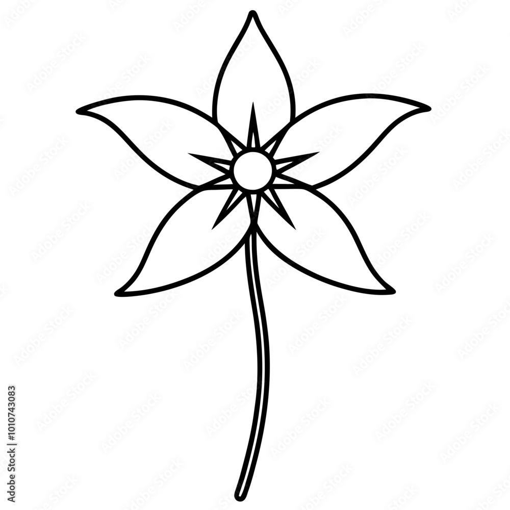 Naklejka premium Vector Illustration of Borage Flower with Stunning Star Shaped Blooms 