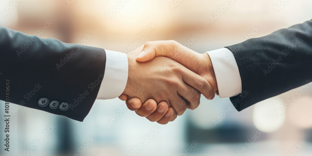 Agreement on cooperation in business. Rent and purchase and sale of a house, car. Handshake and conclusion of the deal between the real estate agent, seller and new owner. Agreement on cooperation in business. Rent and purchase and sale of a house, car. Handshake and conclusion of the deal between the real estate agent, seller and new owner.
