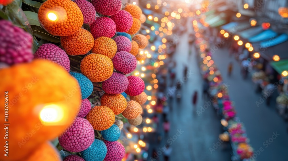 Φωτογραφία A photo of a colorful, bustling market in a foreign country, representing the cultural richness of travel