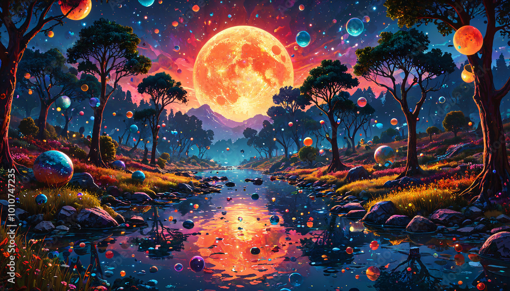 Nuit enchantée au bord de la rivière Nuit enchantée au bord de la rivière