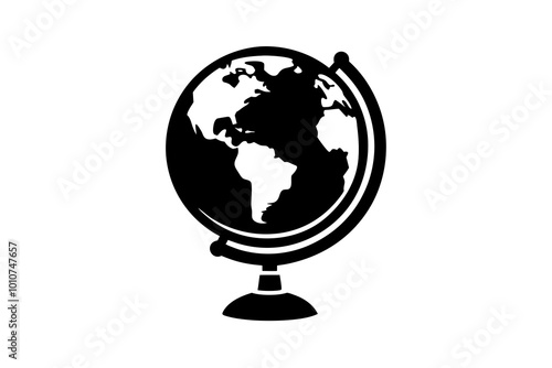 Vintage Globe Silhouette Representing the World