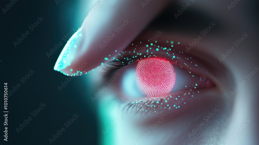 Φωτογραφία A photo of a person using a biometric scanner, showcasing the use of advanced security technologies to protect personal information