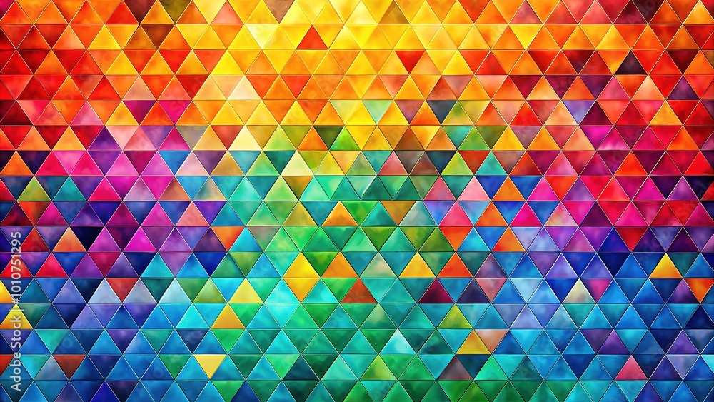 An eye-catching abstract mosaic backdrop with colorful triangles in bold hues, ideal for innovative and artistic designs that capture attention and spark creativity. An eye-catching abstract mosaic backdrop with colorful triangles in bold hues, ideal for innovative and artistic designs that capture attention and spark creativity.
