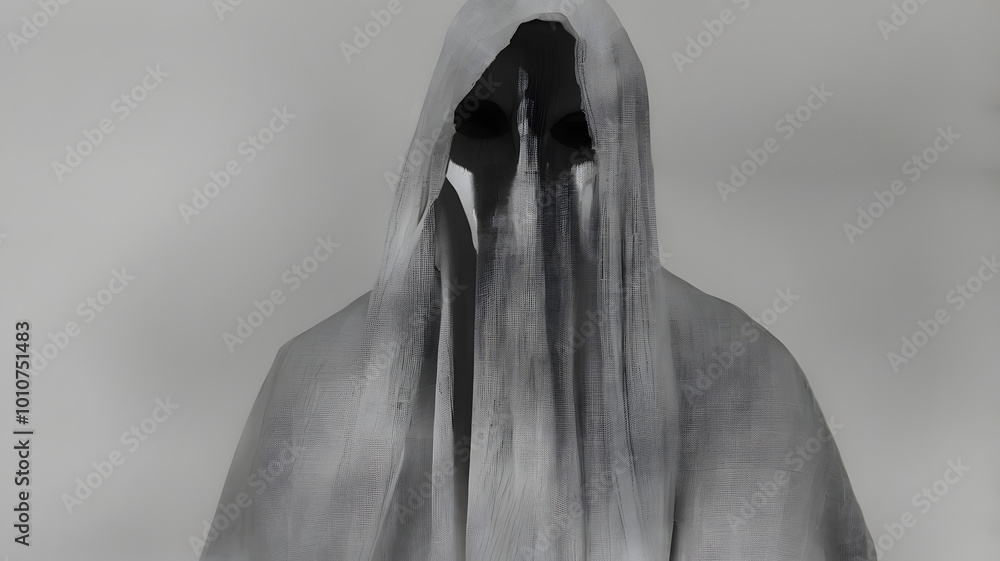 Obraz premium Mantle cells ghost blurry image mythical creature on light background graphic technique