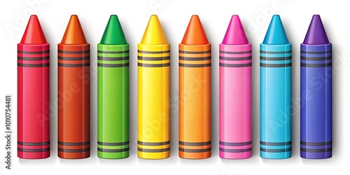 Bright crayon flat icon perfect for educational, artistic, and design concepts, embodying color, creativity, and inspiration for projects that require artistic flair and expression.