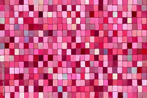 Pink Mosaic Vector Background. Generative AI