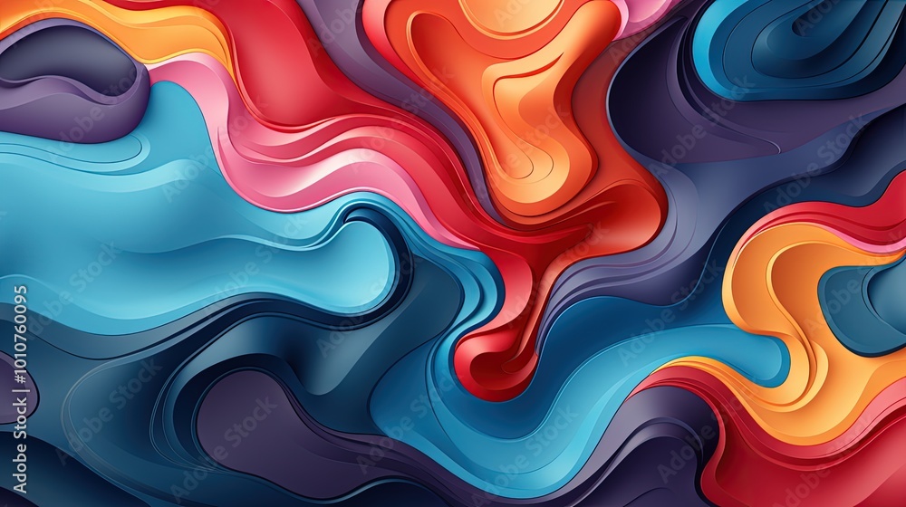 Fototapeta premium Modern and Artistic Fluid Gradient Design with Blue and Dark Multicolors