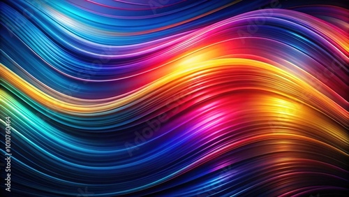 Wallpaper Mural Dynamic dark blue abstract background featuring smooth, multicolor wave lines, ideal for modern design projects seeking a stylish and energetic visual appeal. Torontodigital.ca